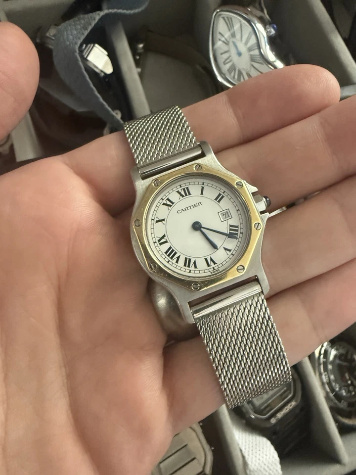 2025 Serviced Cartier Santos Octagon Steel Gold Wild Spider Dial UNIVERSAL LUGS - Image 2 of 4