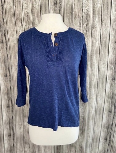 J.JILL Women’s Royal Blue 3/4 Sleeve Henley Tunic Size XS - 第 3/10 張圖片