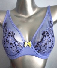 Victoria's Secret Bra Body by Victoria Purple Lace Plunge Unlined Demi