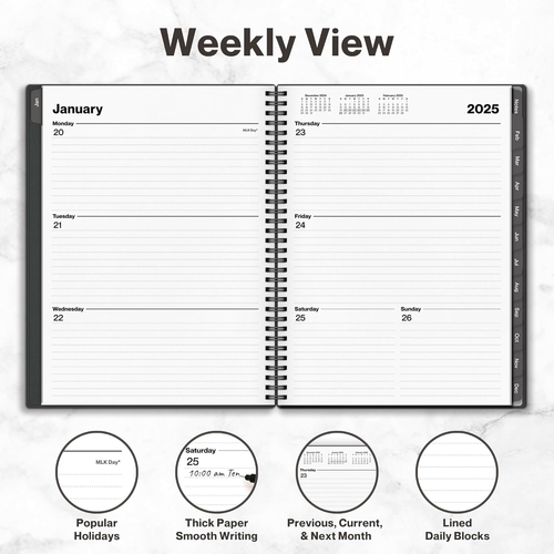 2025 Planner Weekly Monthly, 8.5X11 (Gray), Jan 2025 to Dec 2025 Large Yearly Pl - Picture 3 of 14