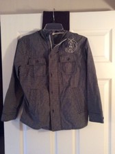 Excellent Condition Boys Gap Coat Navy Blue White Checker Lined Size Large 10