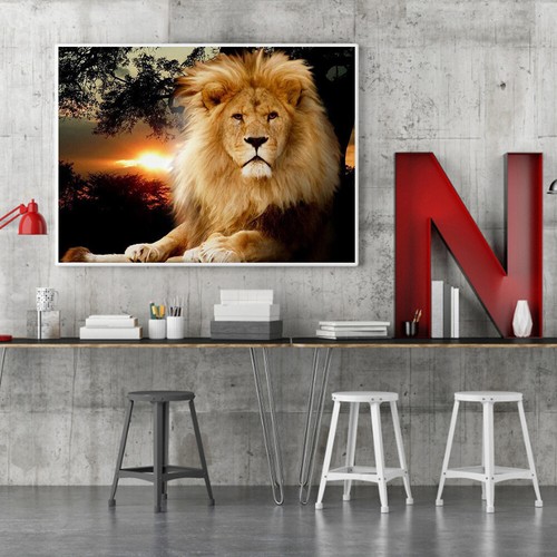 Lion Oil Paint By Numbers Kit Canvas Drawing DIY Coloring Picture for Adult ~G - Picture 2 of 8