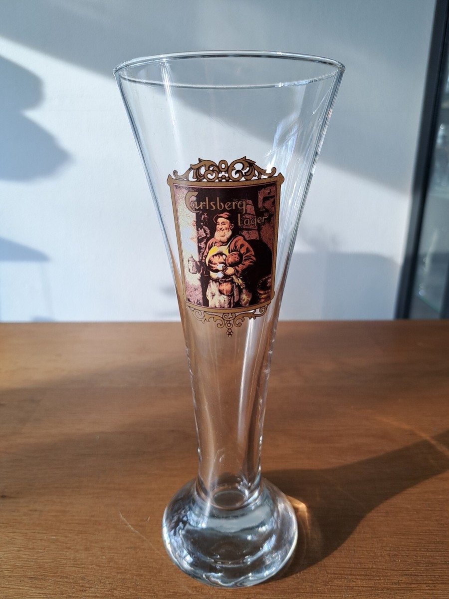 Altes Bierglas Flötenglas Carlsberg Lager Denmark