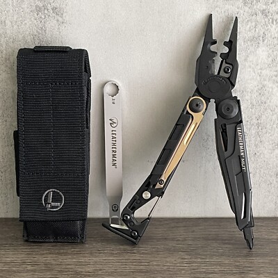 Leatherman MUT EOD Black multi tool with Brown/Tan Inserts. Discontinued Variant