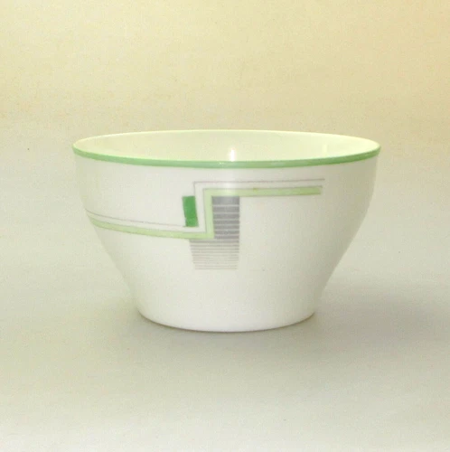 Shelley Art Deco China- Block & Bands Green - No CR 0177/9 Oxford Sugar Bowl