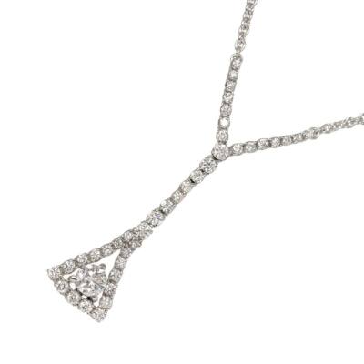Ponte Vecchio Diamond Necklace 18K White Gold 750