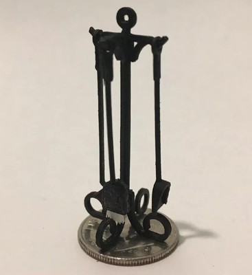 2 Pack Dollhouse Miniatures 1 24 Scale Fireplace Tools Tool Rack