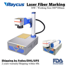 Raycus 30W Fiber Laser Marking 300*300mm Engraving Machine Ezcad 2 JCZ Foldable 