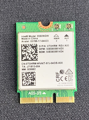 Dell Intel Wireless BlueTooth WiFi Card 9560NGW T0HRM 0T0HRM CN-0T0HRM