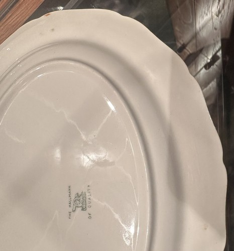 Vintage ~Oval Small Serving Platter w/Rose Flower ~Hallmark~ Perfect for Easter - Picture 8 of 9