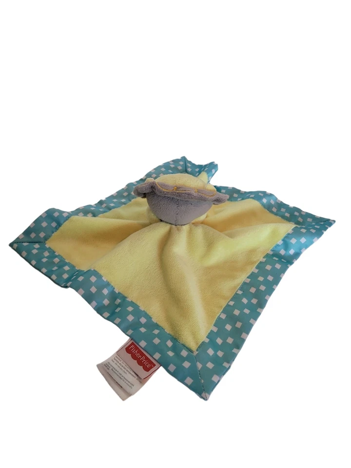  Fisher Price Manta de Seguridad León Amarillo Azul Peluche Bebé Amigo Lovey 12" X 12" Foto 4 de 4