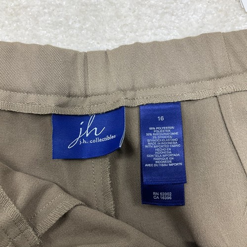Jh Collectibles Womens Size 16 Tan Dress Pants Side Zip - Picture 5 of 8