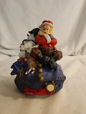Dolgen Corp. Inc. Santa & Snowman Wind-up Music Box