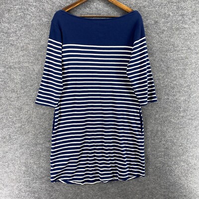 blue and white striped shift dress Blue & White Striped Dress - Collared Dress - Button-Up Dress