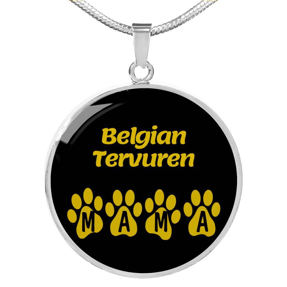 Belgian Tervuren Mama Circle Necklace Stainless Steel or 18k Gold 18-22
