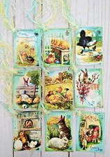 9 Vintage Style Easter Handmade Gift Tags Scrapbooks Junk Journals Crafts