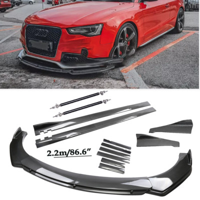 Carbon Fiber Front Bumper Lip Spoiler Splitters Body Kit For Audi A5 A6 A7 A8