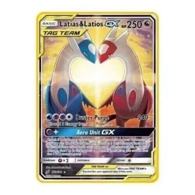 NEW Latias & Latios GX Alt Art 250/240 Team Up Card Metal Pokémon