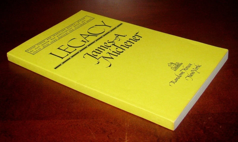 Legacy James Michener ARC Uncorrected Proof 1st Edition Random House - Image 3 of 4