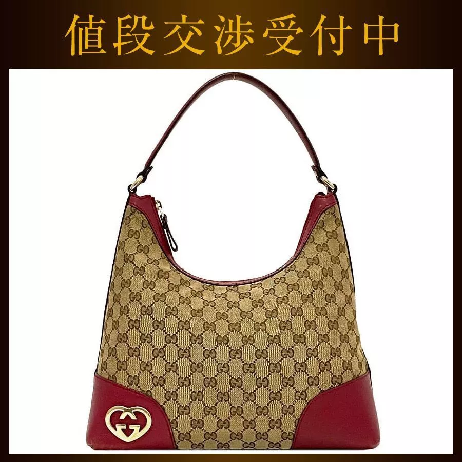 Gucci SemiShoulder Bag F21842 Beige Red GG