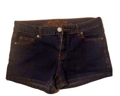 Juniors Shein Wax Jean Stretch Denim Shorts Dark Blue Size Large 8/10 NWOT 