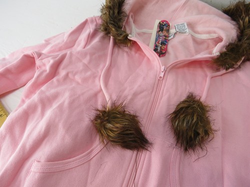 Y2K NOS Energie Pink Jacket Faux Fur Hood Full Zip Youth XL - 第 4/9 張圖片
