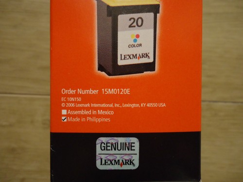 LEXMARK: DRUCKERPATRONE 20 COLOUR, ORIGINAL, ORDER NUMBER: 15M0120E, JAHR 2005! - Zdjęcie 12 z 12