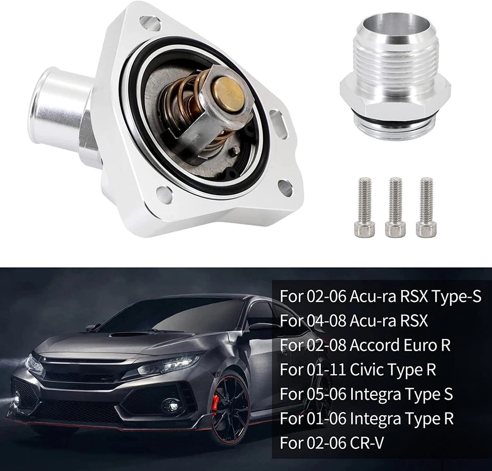 Manguera de radiador cuello giratorio carcasa termostato para Honda serie K K20 K24 aluminio Foto 3 de 4