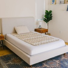 Heated Mattress Pad Winter Mat Beige Large Full Queen Premium Micro Fabric Korea