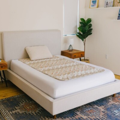 Heated Mattress Pad Winter Mat Beige Large Full Queen Premium Micro Fabric Korea