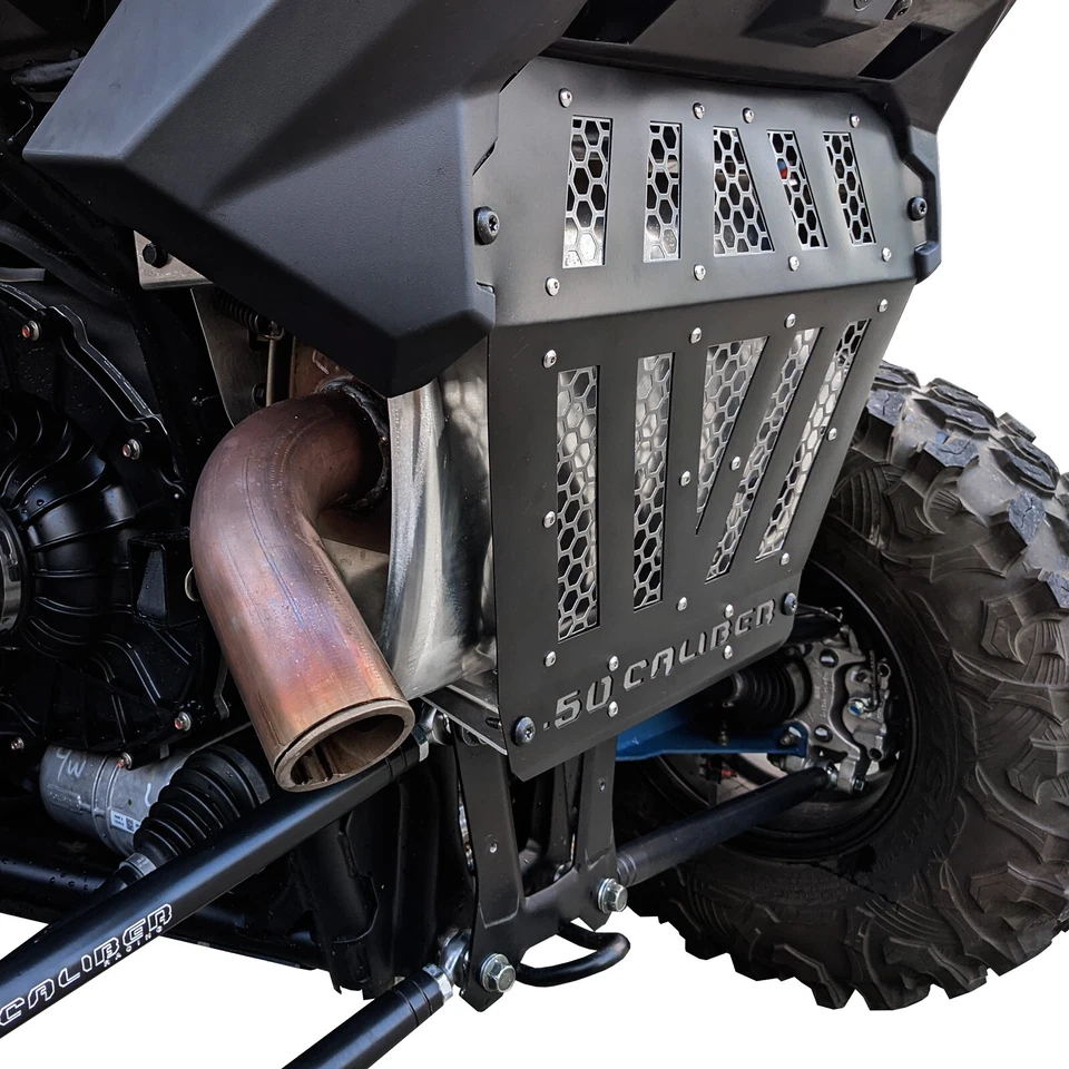 Vented Exhaust Cover CNC Laser Cut Black Powdercoat Steel RZR PRO XP XP4 2020-23 - Image 3 of 4