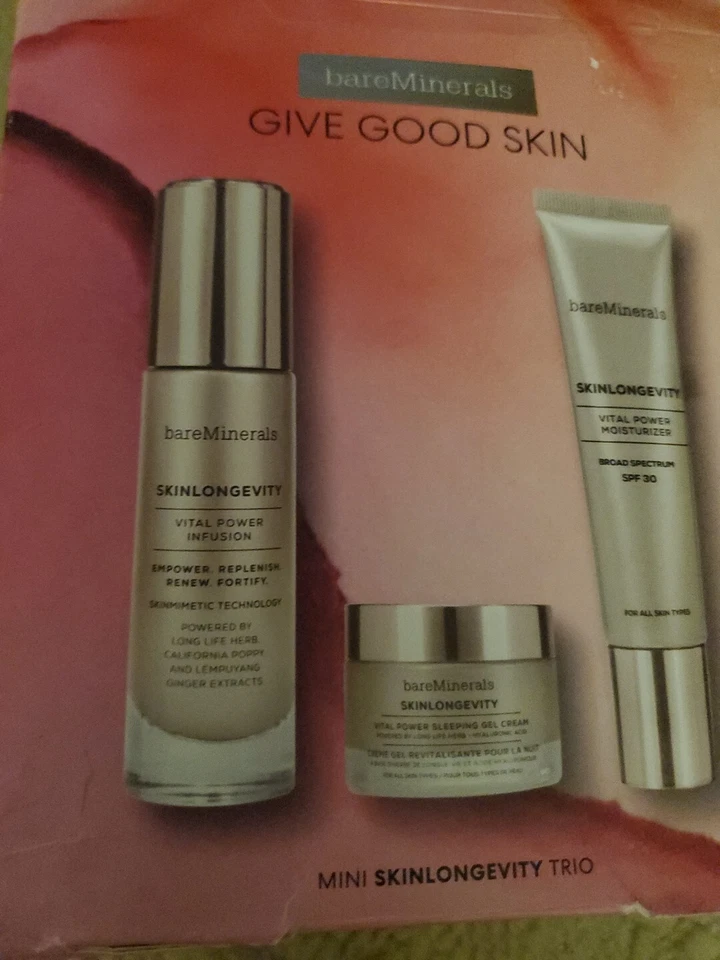 bareMinerals Give Good Skin Mini Skinlongevity Trio Nib Slight Creasing  - Изображение 2 из 4