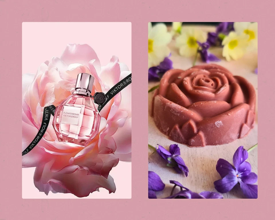 EVSENSE Viktor & Rolf Flowerbomb Inspired Soap Natural Palm Free Handmade Face Bar