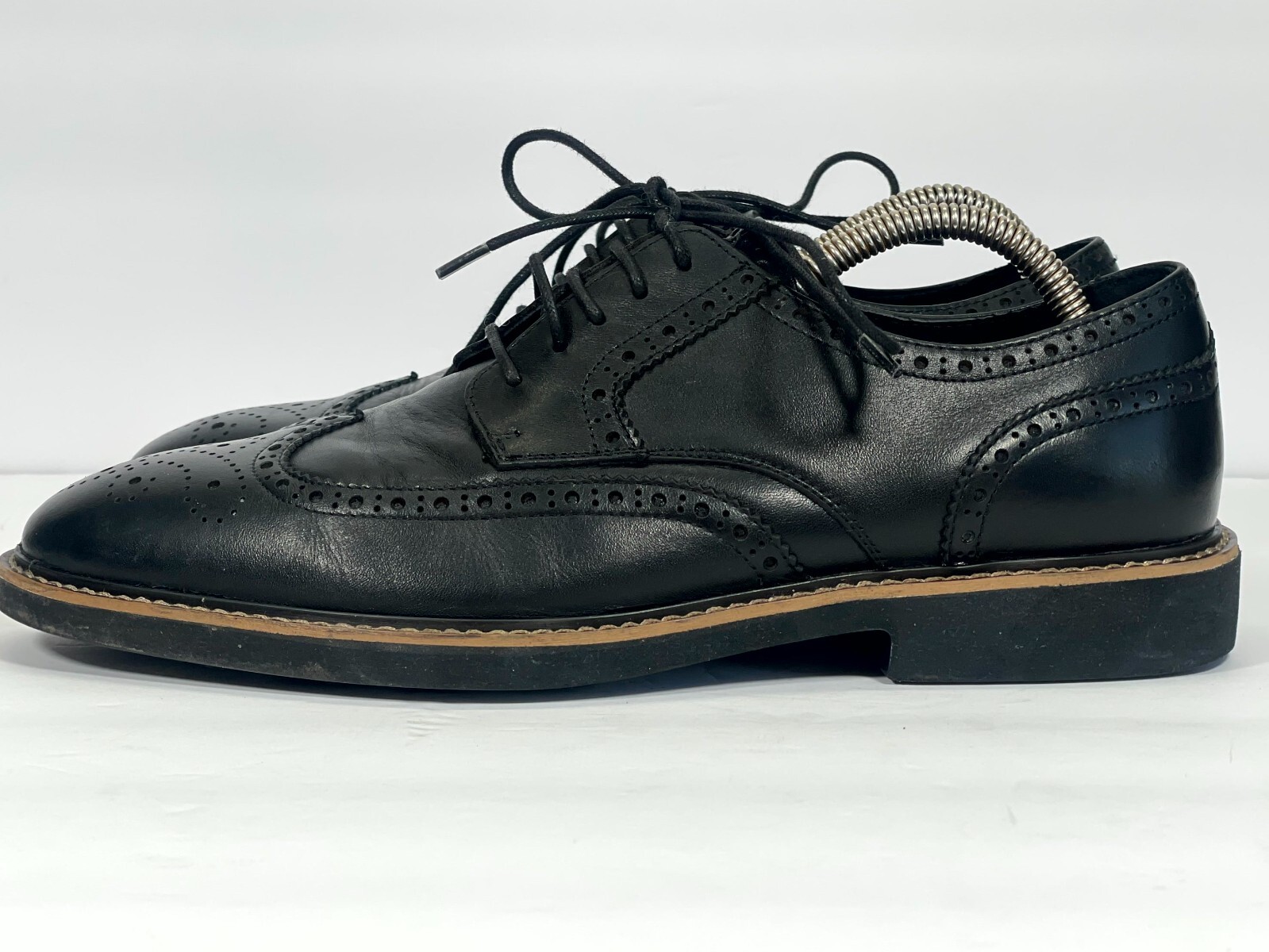 SAOLA Scarpe eleganti Asher Green 054918 da uomo US 9M Oxford in pelle nera con lacci alari