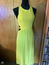 ASOS 6 Dress Cut Outs Sides Long Chartreuse 