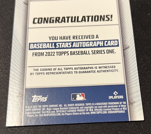 2022 Topps Series 1 GRIFFIN JAX Baseball Stars AUTO RC Rookie #BSA-GJ TWINS - Picture 6 of 6
