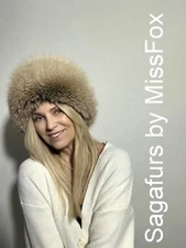 Sagafurs golden island fox fur hat (Unisex)