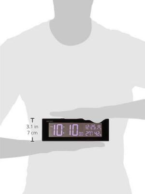 Seiko Clock Table Clock 01: Black Radio Digital AC Color LCD