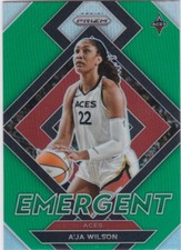 2022 Panini Prizm WNBA SP GREEN PRIZM REFRACTOR #9 EMERGENT  A'JA WILSON