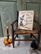 VINTAGE DECO VICTORIAN PRIMITIVE STYLE HALLOWEEN WITCHES HATS FOR SALE CAT SIGN