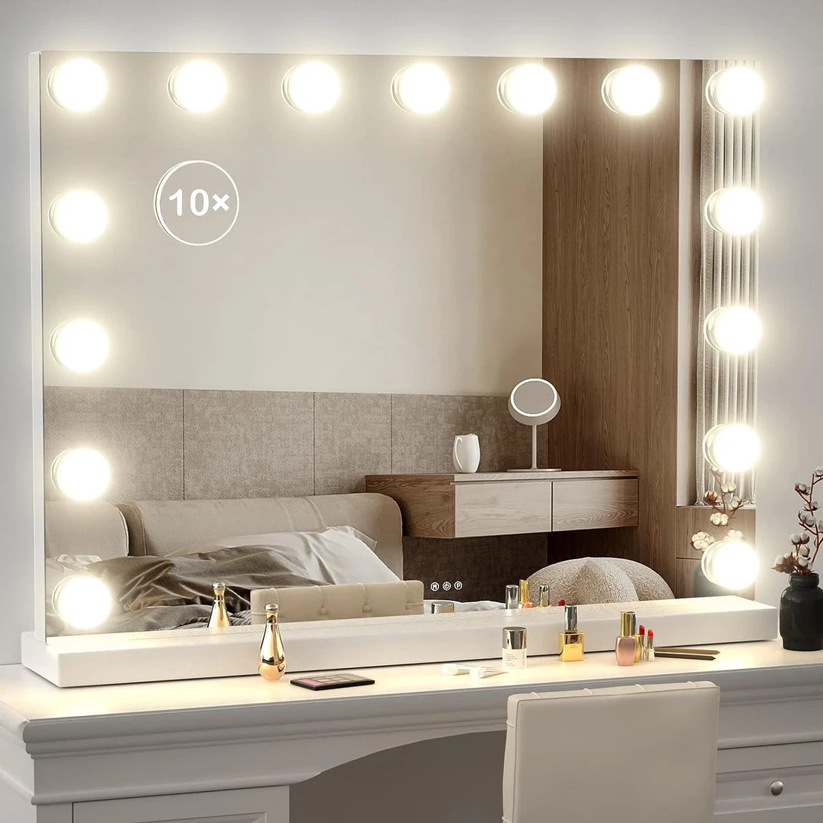 Bulbs around mirror deals