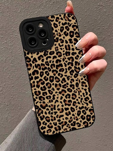 Custodia telefono bordo dritto cartone animato stampa leopardata per iPhone Samsung Redmi - Foto 7 di 15