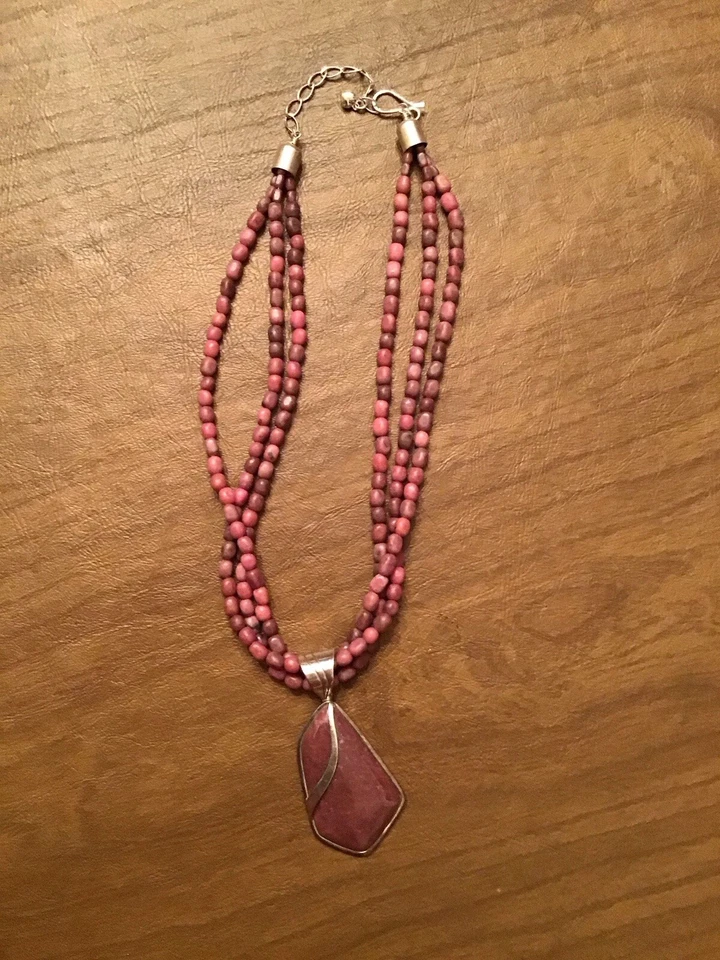 Collar Colgante Jay King DTR 925 Rodolita 18" Usado