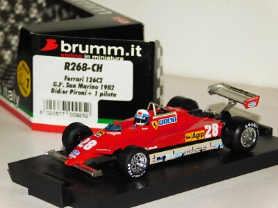 FERRARI 126C2 #28 PIRONI SAN MARINO GP 1982 WITH PILOT BRUMM R268-CH 1:43