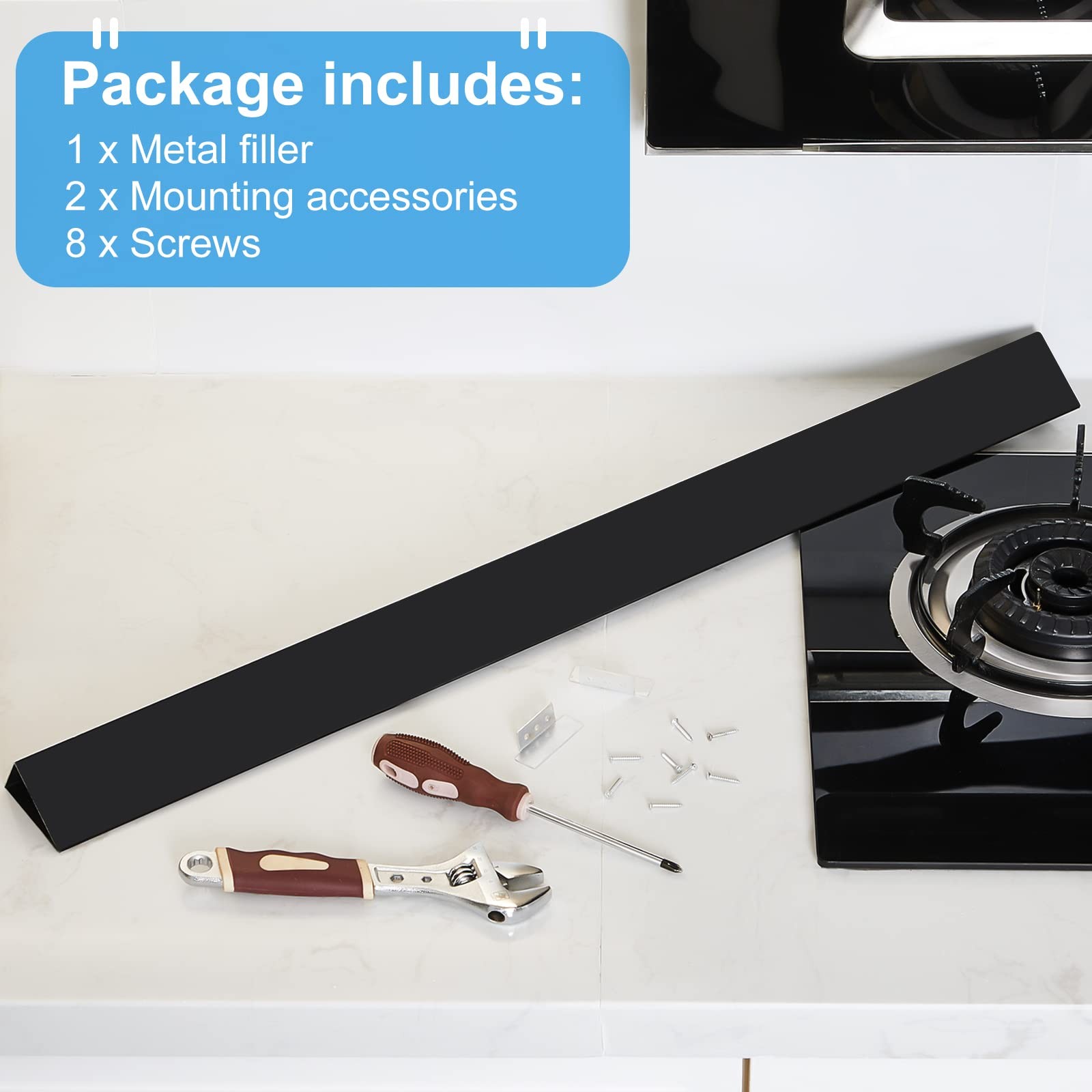 30 Inch Slide in Range Rear Filler Kit, Large Stove Gap Cover, Cooktop Trim K...