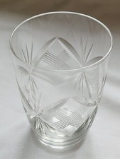 Old Czech Hand Cut Crystal set of 3 Tumblers from the 1950s in great shape.