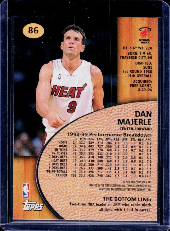 Basketball 1999-00 Stadium Club #86 Dan Majerle Miami Heat - Image 2 of 2