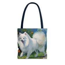 Japanese Spitz Polyester Tote Bag AOP 