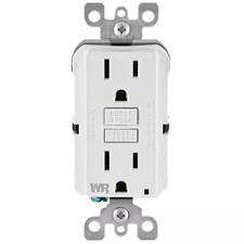 15 Amp 125-Volt Duplex Self-Test Tamper Resistant/Weather Resistant GFCI Outlet,