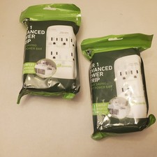 Greenlite 5 Outlet Advanced Power Strip Wall Mount Smart Surge Protector 2 Pkgs